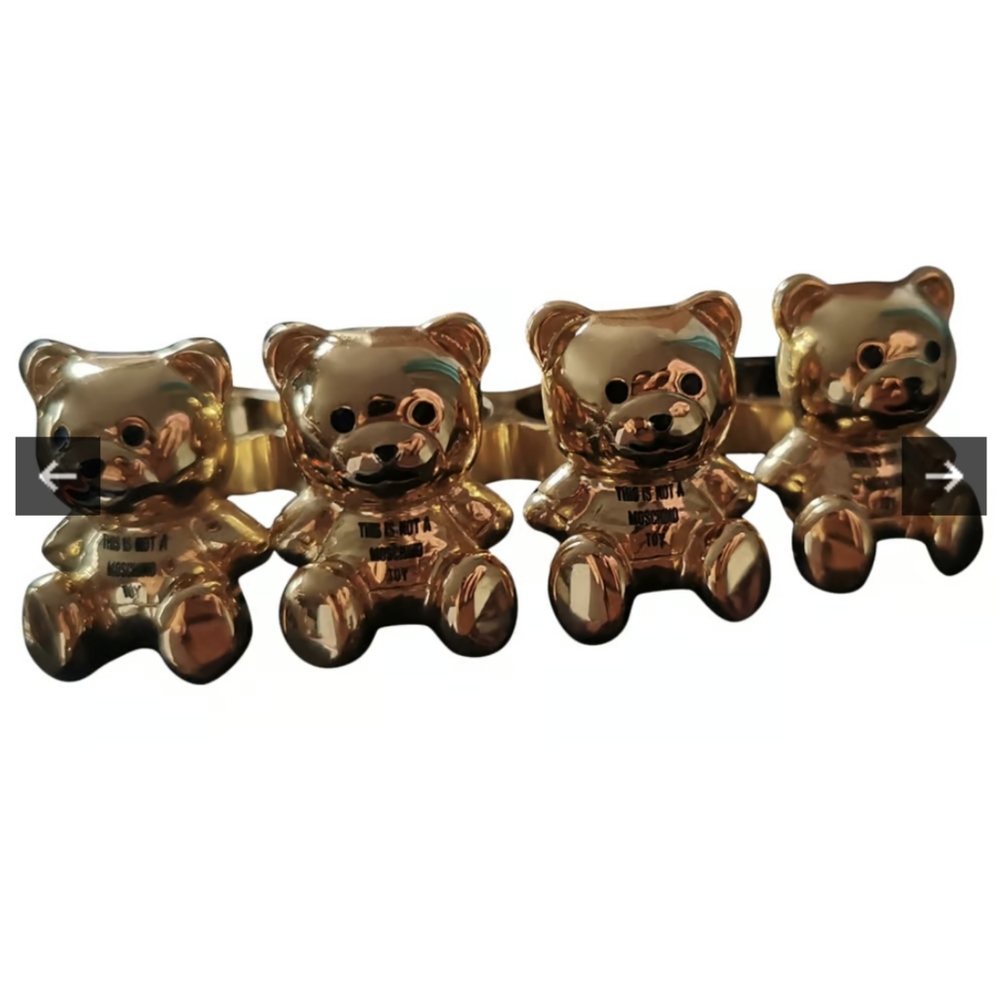 Authentic Moschino teddy bear knuckle duster ring limited